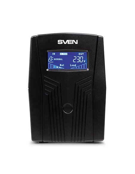 SVEN Pro 650 (LCD,USB), Line-interactive UPS with AVR, 650VA /390W, Multifunction LCD display, 2x Schuko outlets, 1x7AH, AVR:...