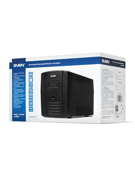 ИБП SVEN Pro 1000 (USB) / AVR / 1000VA / 720W ИБП SVEN Pro 1000 (USB) / AVR / 1000VA / 720W