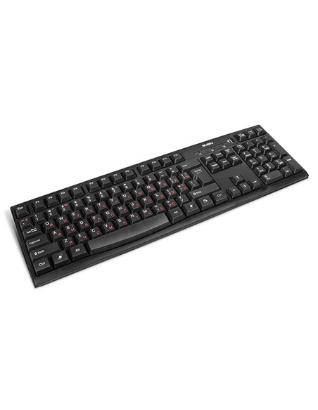 SVEN Standard 304 USB+HUB, Keyboard, USB 2.0 Hub 1-port, Black