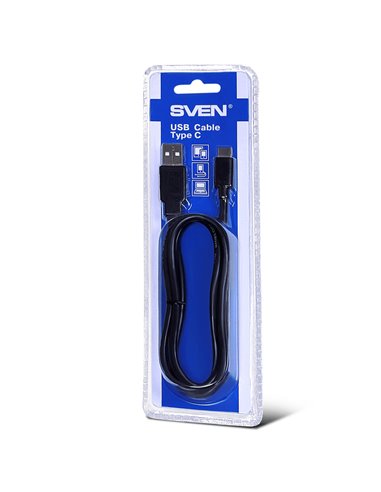 Cable USB2.0/Type-C - 1m - SVEN USB 2.0 A-typeC, 1m, A-plug to typeC B-plug, Black