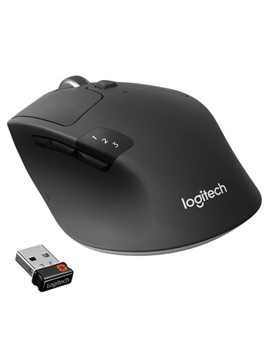 Logitech Wireless Mouse M720 Triathlon, Black, Optical Mouse, Multi-device, Hyper-fast scrolling, Switching seamlessly betwee...