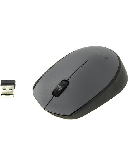Logitech Wireless Mouse M170 Grey, Optical Mouse for Notebooks, Nano receiver, Grey, Retail