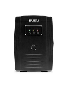 SVEN Pro 600, Line-interactive UPS with AVR, 600VA /360W, 2x Schuko outlets, 1x7AH, AVR: 175-280V, Cold start function, Black 2
