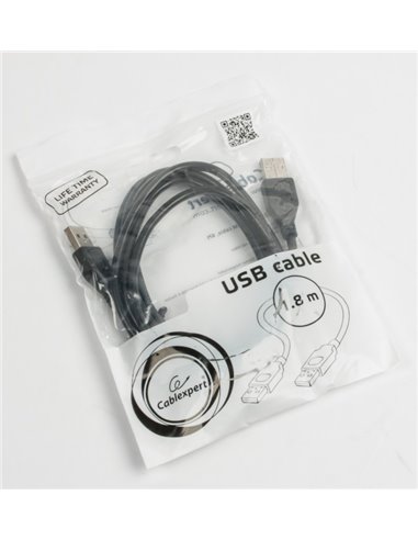 Cable USB2.0 - 1.8m - Cablexpert CCP-USB2-AMAM-6, 1.8 m, USB 2.0 A-plug to A-plug, Black