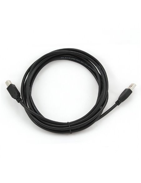 Cable USB2.0 - 3m - Cablexpert CCF-USB2-AMBM-10, Premium quality, 3 m, USB 2.0 A-plug B-plug, with Ferrite core, Black