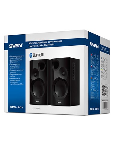 Boxe 2.0 SVEN SPS-701 / 40W RMS / Bluetooth / Black