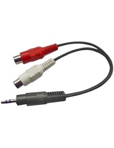 Audio cable 3.5mm-RCA - 0.2m - Cablexpert CCA-406, 3.5 mm stereo plug to 2 x RCA sockets stereo audio cable, 0,2 m