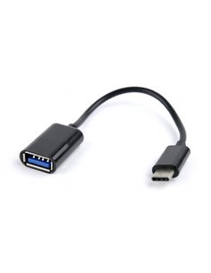 Adapter Type-C-USB2.0 - Gembird A-OTG-CMAF2-01, USB 2.0 OTG type-C (male) to type-A (female) adapter cable, Black