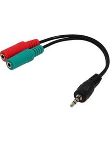 Audio cable 3.5mm - 0.2 m - Cablexpert CCA-417, 3.5mm 4-pin plug to 3.5mm stereo + microphone sockets adapter cable, allows c...