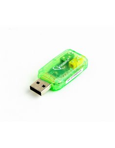 Gembird SC-USB-01 ”Virtus” USB Sound Card, connectors: USB A-type male, 3.5mm stereo headphone jack, 3.5mm microphone input ... 2