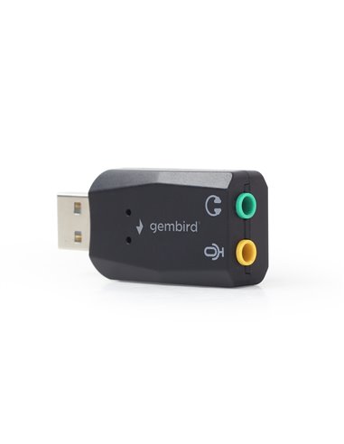 Gembird SC-USB2.0-01 ”Virtus Plus” USB Sound Card, connectors: USB A-type male, 3.5mm stereo headphone jack, 3.5mm micropho...