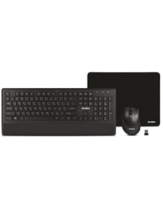 SVEN KB-C3800W, Wireless, Keyboard & Mouse & Mouse Pad, 2.4GHz, Multimedia Keyboard (104 keys, 12Fn-keys) + Mouse (5+1 keys (...