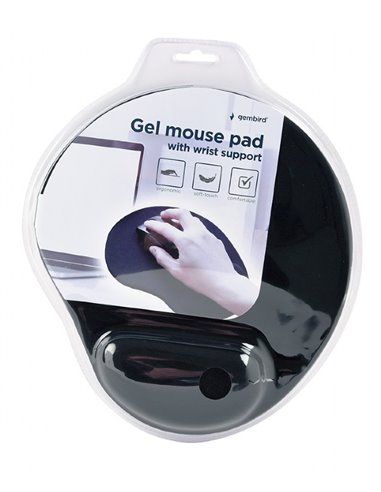 Gembird MP-GEL-BK, Gel mouse pad with wrist support, black