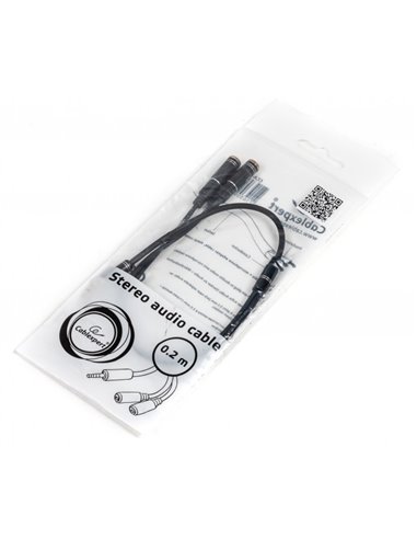 Audio cable 3.5mm - 0.2 m - Cablexpert CCA-417M, 3.5mm 4-pin plug to 3.5mm stereo + microphone sockets adapter cable, allows ...