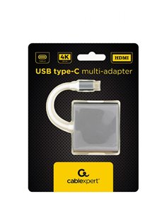 Adaptor Multiport Gembird A-CM-HDMIF-02-SG/ USB-C/ 1xUSB-A/ 1xUSB-C/ HDMI 2