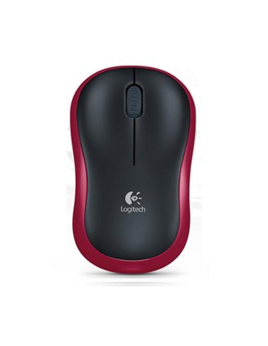 Logitech Wireless Mouse M185 Red, Optical Mouse for Notebooks, Nano receiver, Red/Black, Retail