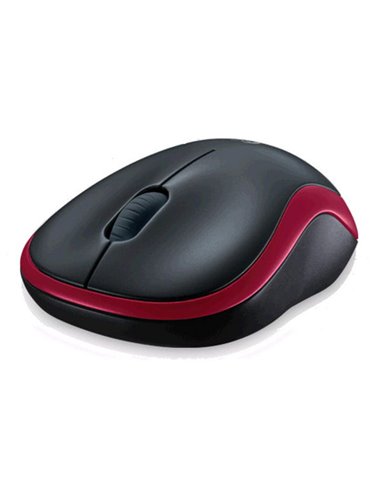 Logitech Wireless Mouse M185 Red, Optical Mouse for Notebooks, Nano receiver, Red/Black, Retail