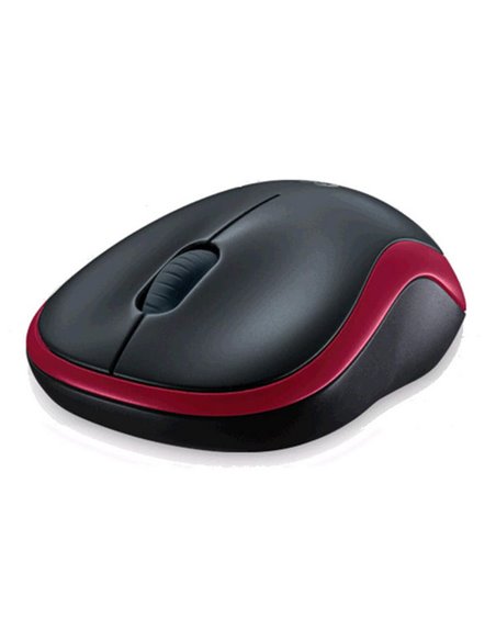 Logitech Wireless Mouse M185 Red, Optical Mouse for Notebooks, Nano receiver, Red/Black, Retail