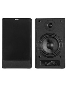 SVEN MC-30 Black, 2.0 / 2x100W RMS, D-CLASS AMPLIFIER WITH DSP, remote control, dimensions 225x255x355 mm, black, wooden. 2