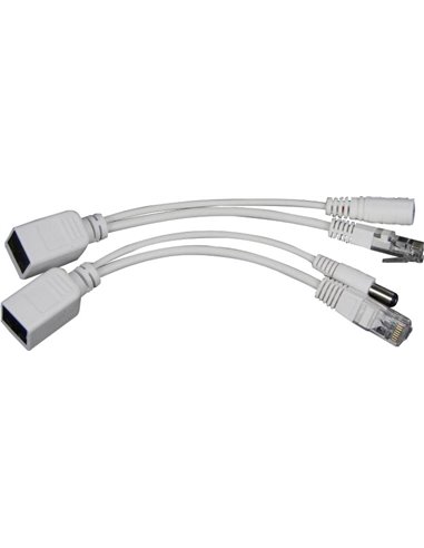 Gembird PP12-POE-0.15M-W, UTP passive PoE adapter kit, 0.15 m