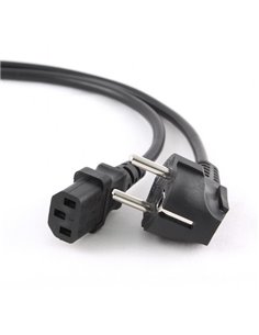 Power cord PC-186-VDE-5M, 5m, Schuko input and right angled C13 output, with VDE approval, Black