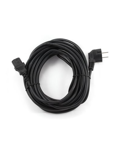 Power cord PC-186-VDE-5M, 5m, Schuko input and right angled C13 output, with VDE approval, Black