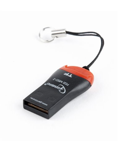 Card Reader Gembird FD2-MSD-3, MicroSDHC, Key ring cord, Black/Orange, USB2.0