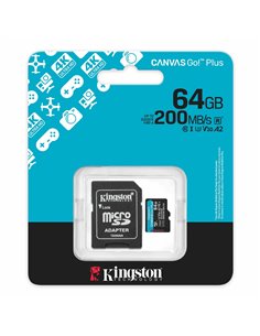Card de memorie microSD 64GB Kingston Canvas Go! Plus, A2, 170MB/s, + SD adapter