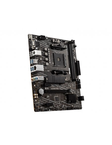 MSI A520M PRO, Socket AM4, AMD A520, Dual 2xDDR4-4600, APU AMD graphics, VGA, HDMI, DP, 1xPCIe X16, 4xSATA3, RAID, 1xM.2 Slot...