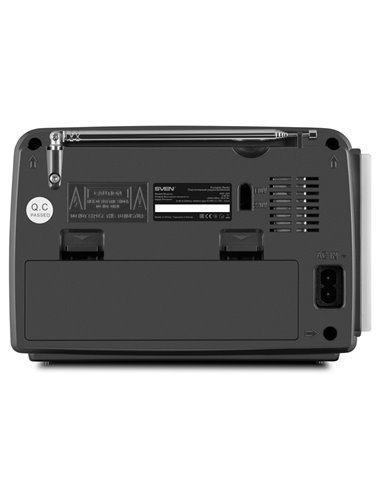 SVEN SRP-525 Gray, FM/AM/SW Radio, 3W RMS, 8-band radio receiver, built-in audio files player from USB-fash, microSD and SD c...
