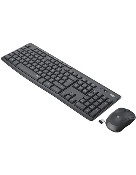 Logitech Wireless Combo MK295 Silent, Multimedia Keyboard & Mouse, Graphite, RUS, USB, Retail