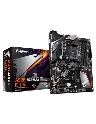 GIGABYTE GA-A520 AORUS Elite, Socket AM4, AMD A520, Dual 4xDDR4-4733, APU AMD graphics, DVI, HDMI, 2xPCIe X16, 4xSATA3, RAID,...
