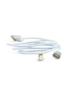 Cable 8-pin 1m - CC-USB2-AMLMM-1M, Magnetic USB 2.0 to 8-pin male connector cable, silver, 1 m