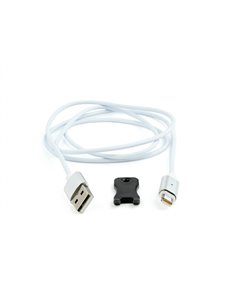 Cable 8-pin 1m - CC-USB2-AMLMM-1M, Magnetic USB 2.0 to 8-pin male connector cable, silver, 1 m 2