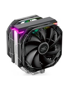DEEPCOOL Cooler ”AS500 PLUS”, with A-RGB LED Strip, LGA2066/2011/1851/1700/1200/115x & AM5/AM4, up to 220W, 2x fans: TF140S P...