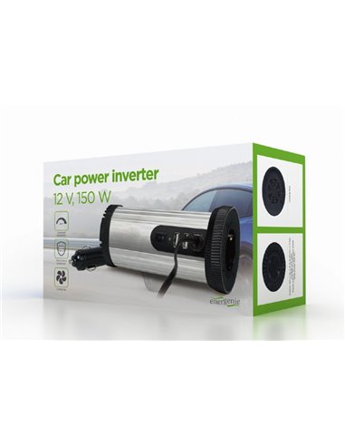 EnerGenie EG-PWC150-01, 12 V Car power inverter, 150 W, Input: 10-16 VDC (accumulator directly) - Output: 230 VAC +/- 10% at ...