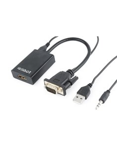 Адаптер Gembird A-VGA-HDMI-01, VGA to HDMI / 0.15m / black 2