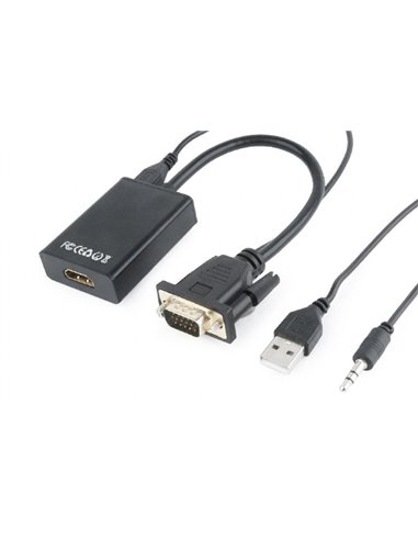 Адаптер Gembird A-VGA-HDMI-01, VGA to HDMI / 0.15m / black