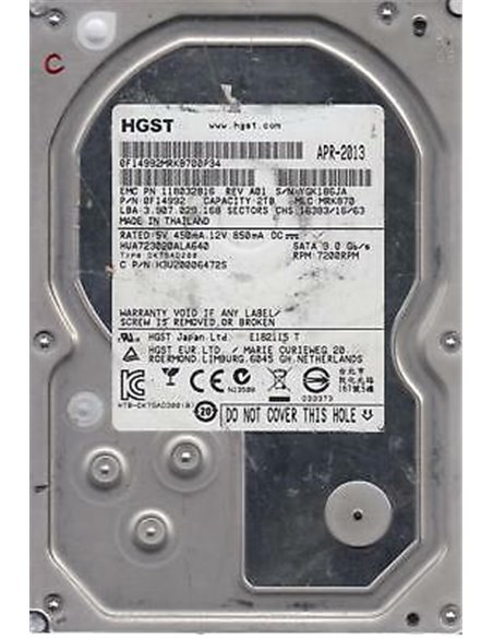 3.5” HDD 2.0TB Hitachi Ultrastar A7K3000, 7200rpm, 64MB, SATAIII, (0F12455), NP