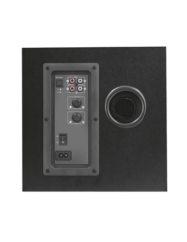 Trust Gaming GXT 38 Tytan 2.1 Ultimate Bass Speaker Set, Wooden subwoofer for rich and powerful sound, 120w - Black