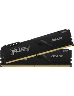 16GB (Kit of 2*8GB) DDR4-3600 Kingston FURY® Beast DDR4, PC28800, CL17, 1.35V, Auto-overclocking, Asymmetric BLACK low-profi...