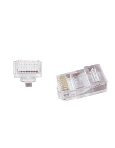 RJ45 Modular Plug LC-PTU-01/50, Universal pass-through modular UTP plug 8P8C, 50 pcs/bag