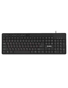 SVEN KB-C3060, Keyboard, Waterproof construction, 113 keys, 9 shortcut key, 1.5m, USB, Black, Rus/Ukr/Eng