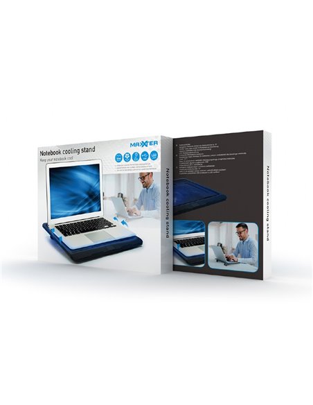 Gembird ACT-NS151F, Notebook cooling stand, up to 15.6”, LED backlight in fans, Large 12 cm cooling fan, 1000 RPM (± 10 %), ...