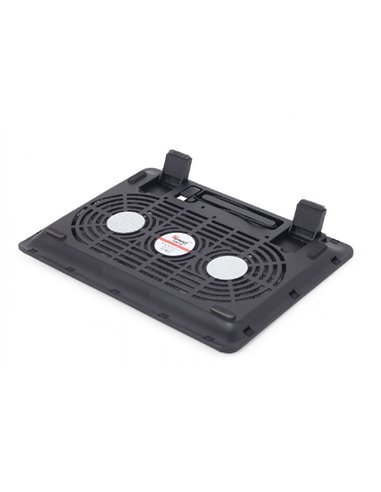 Gembird NBS-2F15-05, Notebook cooling stand, up to 15.6”, LED backlight in fans, Cooling fans: 2 pcs, 1500 RPM (± 10 %), airf...