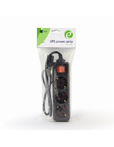Surge Protector Pentru UPS Gembird EG-PSU3-01 / 3 Schuko sockets / 0.6 m / Black