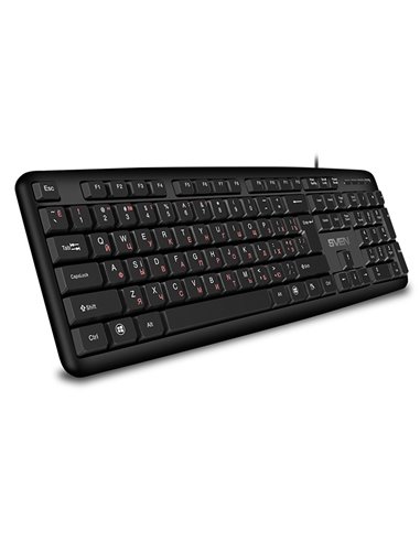 SVEN KB-S230, Keyboard, Waterproof construction, 104 keys, 2m, USB, Black, Rus/Ukr/Eng