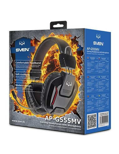 Casti Gaming SVEN AP-G555MV, Black-Red
