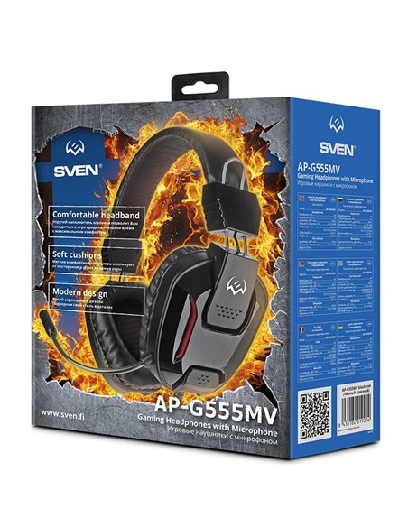 Casti Gaming SVEN AP-G555MV, Black-Red