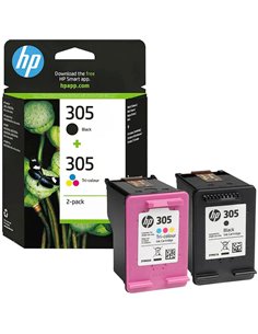 Multipack HP 305 (6ZD17AE) Black/Tri-colour Original Ink Cartridges for HP DeskJet 2710, HP DeskJet 2720 ,HP DeskJet 2721, HP...